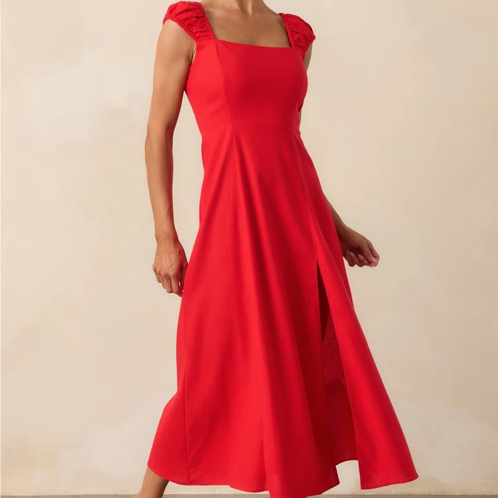 Red Dress Boutique Radiant Reverie Red Midi Dress